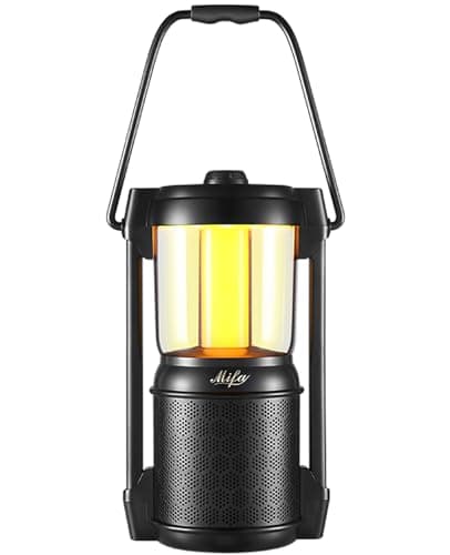 MIFA Lyra Retro Portable Waterproof Bluetooth Speaker with Micro SD Card Slot, 3 Modes Led Night Lights for Bedroom/Home Decor and Outdoor, Cool Electronic Gadgets Gifts for Men & Women, Black