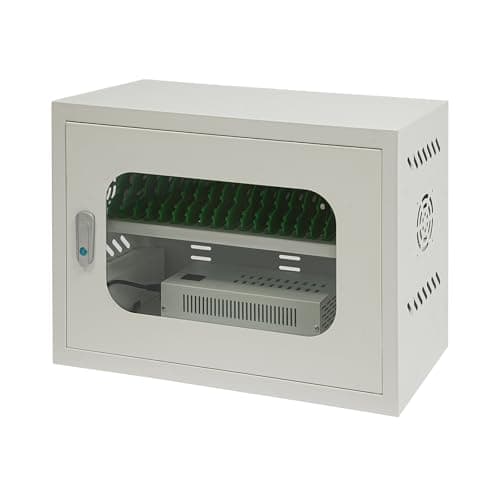 20-Device Charging Station, Charging Cabinet for Cellphones & Tablet Computers, Rechargeable Cellphone Locker Storage Charging Station, Locking Laptop Storage Box with Cable Management
