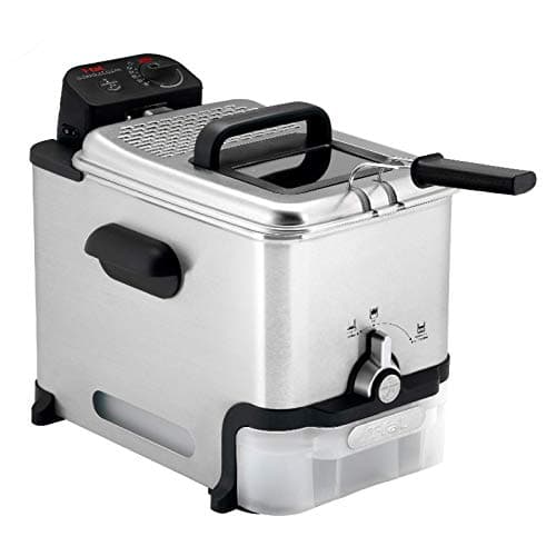 T-fal 3.5L Stainless Steel Deep Fryer with Basket for Home Use, 1700W, Deep Fryer with Oil Filtration, Temp Control, Digital Timer