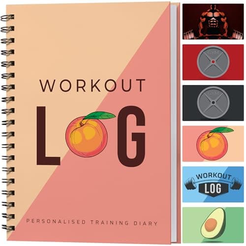 Workout Planner for Daily Fitness Tracking & Goals Setting - A5 Size, 6” x 8”, Peachy Pink - Improved Thicker Cover - Men & Women Personal Home & Gym Training Diary - Log Book - by Workout Log Gym