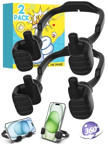 Dad Gifts for Fathers Day from Daughter Son Cell Phone Stand: 2 Pack UPGRADE Adjustable Thumbs Up Lazy Phone Holder for Desk Fun Birthday Gifts for Grandma Teens Girls Boys Adults Husband from Wife