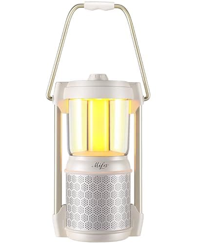 MIFA Lyra Retro Portable Waterproof Bluetooth Speaker with Micro SD Card Slot, 3 Modes Led Night Lights for Bedroom/Home Decor and Outdoor, Cool Electronic Gadgets Gifts for Men & Women, White