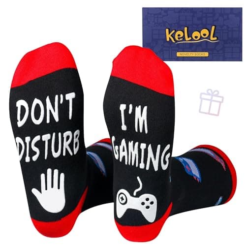 Kelool Do Not Disturb I'm Gaming Socks,Stocking Stuffers for Men Teens Boys,Teenage Boy Mens Gift Ideas,Christmas Gifts for Men,Birthday Gifts for Teen Boys Gamer