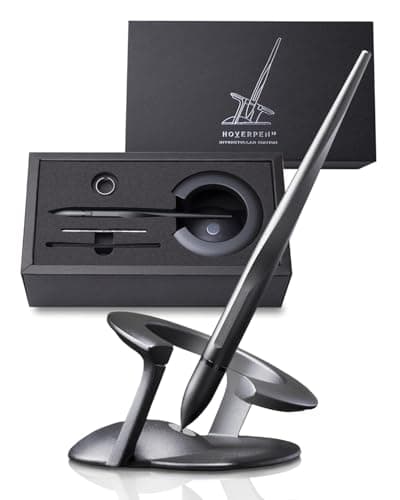 novium Hoverpen Interstellar - Space Black, Ballpoint Pen, Unique Conversational Starter, Premium Futuristic Design, Precision Flow Ink, Schmidt Ballpoint Cartridges