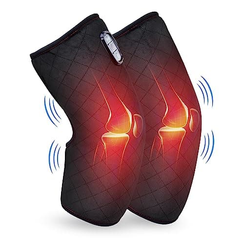 COMFIER Heated Knee Massager with Heating Pad for Knee,FSA Eligible HSA,Christmas Gifts for Dad Mom Men Women,Soothing Knee Warmers Wrap for Relaxation,Heated Knee Pad for Men Women Seniors