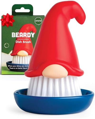 New! Beardy Gnome Dish Brush by Ototo - Dish Scrub Brush, Gnomes, Quirky Gifts, Dish Brush, Cute Kitchen Accessories, Funny Kitchen Gadgets, Vegetable Brush, Cute and Useful Gifts for Women