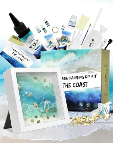 iLAND Crafts For Adults Women Teen Girls Ocean Beach UV Resin Kit for beginners Arts and Crafts for adults Resin Art Project DIY Sea Crafting Making Set Unique Artist Woman Gifts on Christmas Romantic