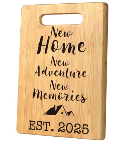 MY-ALVVAYS House Warming Gifts New Home, Perfect House Warming Gifts, New Home Gift Idea for Women Men Homeowner, New Apartment Essentials, New Home New Adventure New Memories 2025 Cutting Board