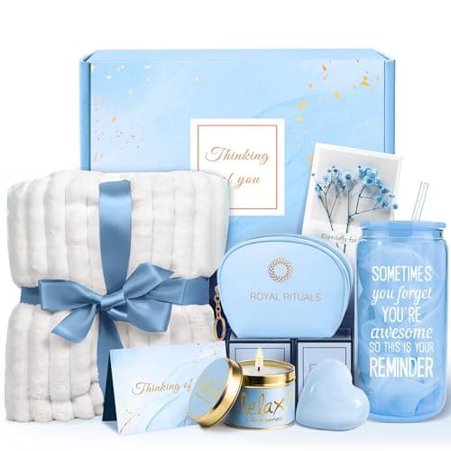 Christmas Gifts for Women Mom Wife Daughter Grandma Best Friend, Self Care Gifts, Get Well Soon Gifts Thinking of You Gift Care Package, Bath Spa Gift Basket, Sympathy Gift After Surgery Blanket