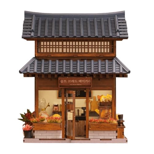 Anavrin Book Nook Ikseon-Dong Hanok Bakery Miniature House 3D Booknook for Adults, Teens and Book Lovers, Library Decor, Creative Gift for Family, Friends, and Elderly