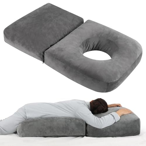 Pregnancy Pillow for Stomach Sleepers, 45.3 Inch Pregnancy Massage Pillow Full Body Pillow with Removable Cover - Support for Back, Legs, Belly, HIPS for Pregnant Women (Dark Grey)