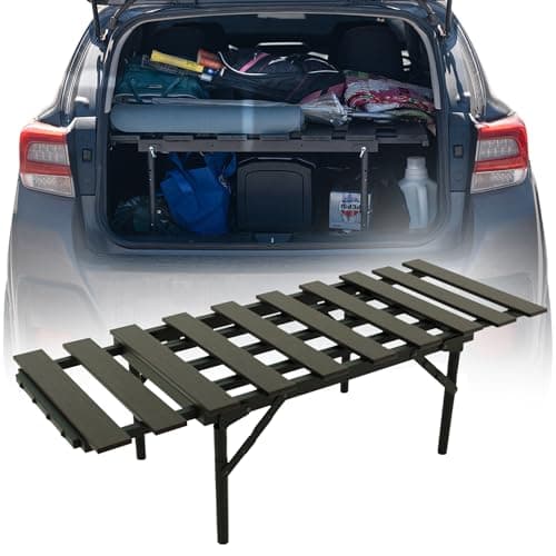 Nokhu Mini Rack- Trunk Shelf Organizer, Universal Fit Car Storage Accessory for SUV, Hatchback & Minivan Owners, Compact Trunk Organizer Storage Rack, Camping Table & Kids' Sleeping Pad