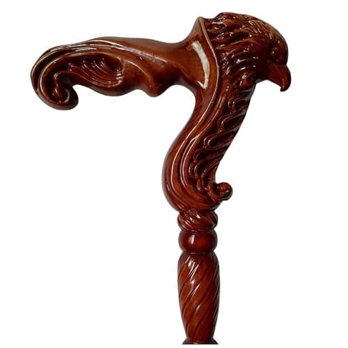 13 Hand-Carved Animal Wooden Walking Canes – Lightweight Ergonomic Stick for Seniors, Men & Women | Travel-Friendly Gift for Hiking, Camping & Recovery (Eagle)