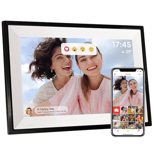 Frameo 10.1 Inch WiFi Digital Picture Frame, Photo Frame Electronic HD IPS Touch Screen 1280x800 32GB, Wall Mountable Smart Cloud Slideshow, Send Photos from Your Phone Anywhere, Gifts for Parents