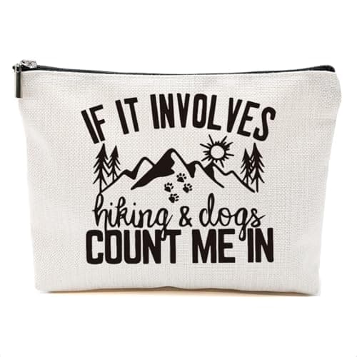 Hiking Gifts Camping Gifts Forest Funny Makeup Bag Cosmetic Bag Zipper Pouch Christmas Thanksgiving Birthday Travel Gifts Dog Mom Gifts for Travelers Women Bestie Friend Nature Lover Sister