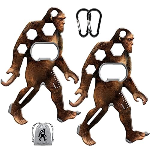 Haigoo Sasquatch Multi-Tool 2 Pack, Tool-a-Long Stainless Steel Tool Carabiners, Compact Stainless Steel Construction for Hiking, Kayaking, Camping, Travel and Outdoor Sasquatch Gifts for Men Women