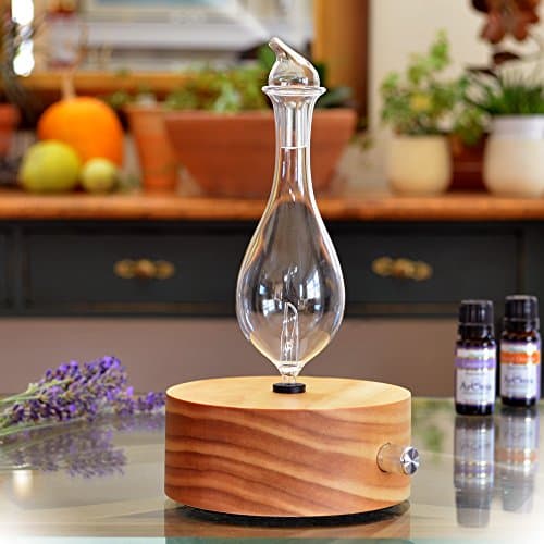 ArOmis Premium Glass Essential Oils Nebulizer - Waterless Diffuser for Aromatherapy - Handmade Oil Diffuser, Wooden Base, No Plastic, No Heat, No Battery, No LEDs - Solum Lux Merus