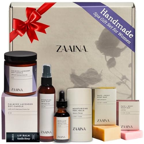 ZAAINA Spa Gift Set for Her - Relaxation Spa Kit for Women, Holiday Spa Gift Basket, Pampering At Home Bath and Body Self Care Spa Package, Christmas Gifts for Mom Wife, Spa Birthday Gifts for Women
