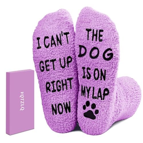 VQTZLQ Christmas Gifts for Women Mom Grandma Teacher Wife Dog Lovers, Funny Fuzzy Slipper Socks. Stocking Stuffers for Women Adults, Gifts for Mom, Birthday Mothers Day from Daughter Son.