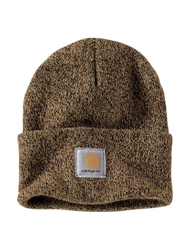 Carhartt Men's Knit Cuffed Beanie, Dark Brown/Sandstone, One Size