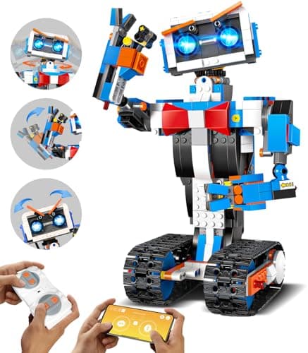 aukfa STEM Robot Toys Building Kits, Building Toys for Boys Age 8-12, App & Remote Control Blocks Engineering Science Learning Educational Coding DIY Stem Projects Robot Gifts for Boys & Girls