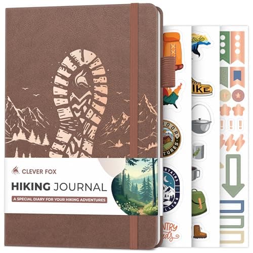 Clever Fox Hiking Journal for Outdoor Enthusiast – Unique Travel Notebook Diary for Traveler Women & Men – Best Gifts for Hikers & Campers – Cool Camping Log Book (Dark Terracotta)