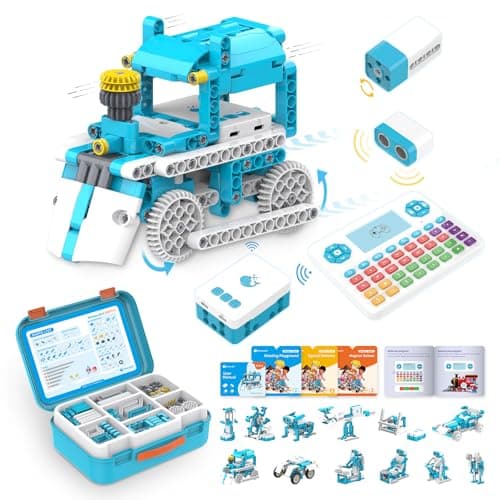 WhalesBot D3 Pro 12-in-1 STEM Wecode Pad Coding Robot Kit for Kids, 388-Piece Educational Building Set with Interactive Storytelling, Ideal Toy Gift for Boys & Girls Ages 6-8