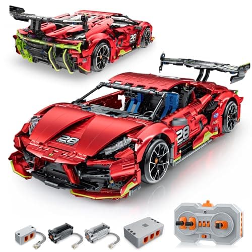 OWNONE 1 Remote Control Super Car Building Kits, 1835PCS Technique Plated Race Car Building Set for Adults Men Teens - with 5 Fast Motors, Electric Height Adjustment & Drift Spin Wheels