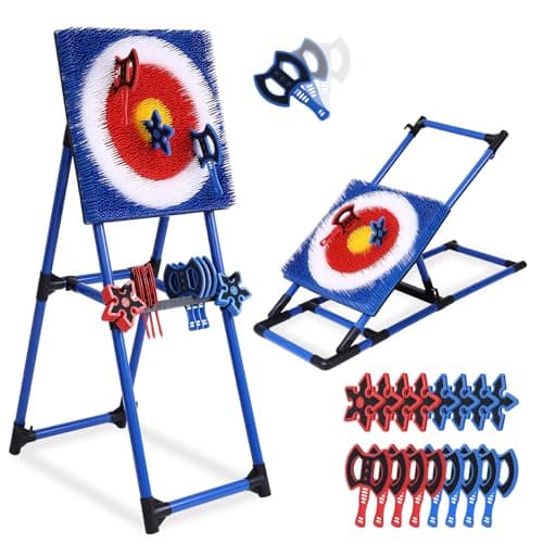 Axe Throwing Game for Backyard - 8 Throwing Axes Set - Deluxe Foldable Plastic Axe Throwing Target Game for Adults Kids, Outdoor Games Carnival Games