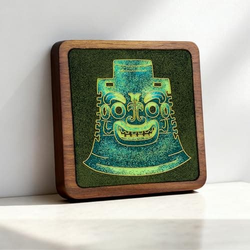 Sanxingdui Cloisonne Art Kit, DIY Bronze Mask Painting on Walnut Wood, Chinese Traditional Craft for Adults, Teens & Seniors, Home Decor Gift (Yachou Ritual Axe)