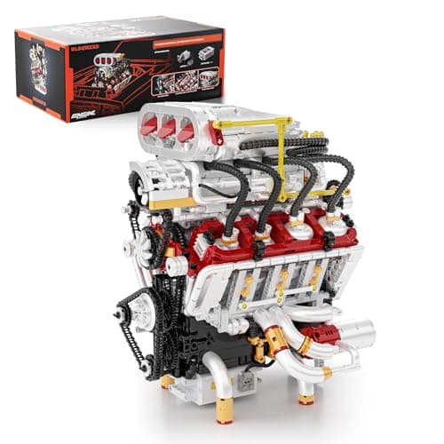V8 Engine Model Kit, Runnable Model Engine Building Kits for Adults & Kids 8-14+, Build Your Own Visible STEM Car Engine with Motors, 2347PCS DIY STEM Building Blocks Sets Gifts for Adults Boys Girls