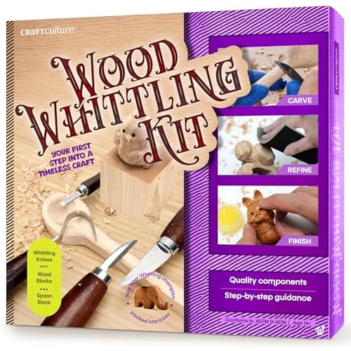 Wood Whittling Kit - Wood Carving Tools - Crafts for Adults - Christmas Unique Gifts - Teen Boy Gifts - Birthday Gift Ideas for Women - Hobbies DIY Kits for Adults, Boys, Girls, Women, & Men