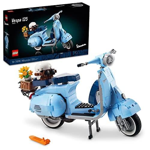LEGO Icons Vespa 125 Model Building Kit - Vintage Italian Scooter DIY Craft Kit for Adults, Ages 18+ - Gift for Birthdays - Includes Kickstand for Easy Display - 10298