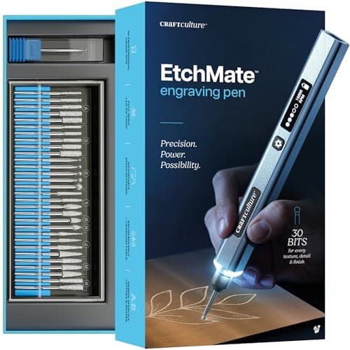 EtchMate Engraving Pen for Metal, Wood, Glass, Plastic & All Materials - Engraver Pen Tool - Teen Boy Gifts - Unique Gifts for Women, Teenage Girl - Cool Christmas Gift Ideas - Craft Kits for Adults