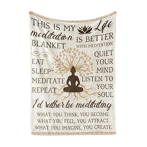 Huglanket Meditation Gifts, Zen Yoga Gifts, Meditating Throw Blanket for All Seasons, Tree of Life