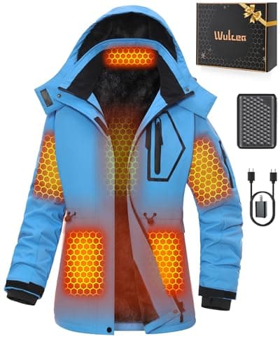 Women Heated Jacket Battery Pack Included Waterproof Ski Snow Snowboard Coat Horse Riding Gear Hiking Essentials Backpack Accessories Pants Socks Gloves Gift Cool Car Rv Equipment Road Trip Stuff